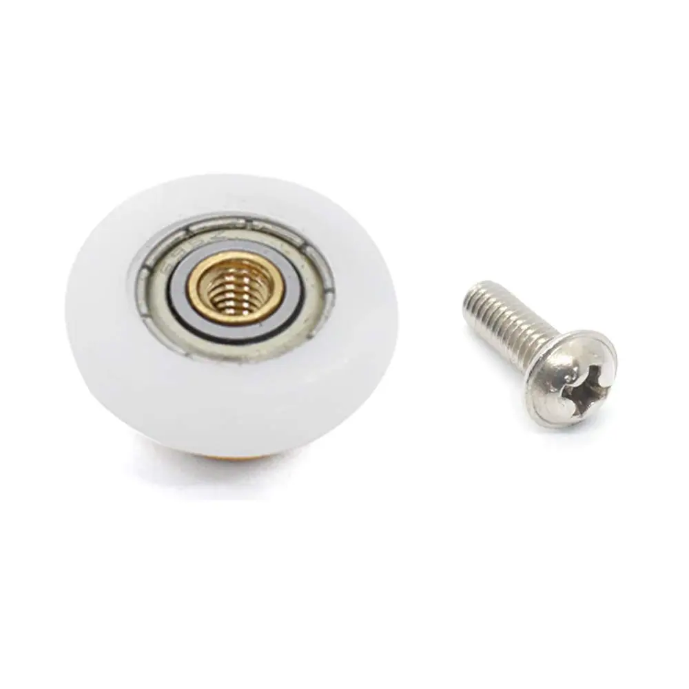 Linwnil Set of 4 Dia 19mm Stainless Steel Shower Door Wheels Rollers Runners, White, 19mm x 5mm | Suitable for Shower Enclosures & Steam Cabins - view 6