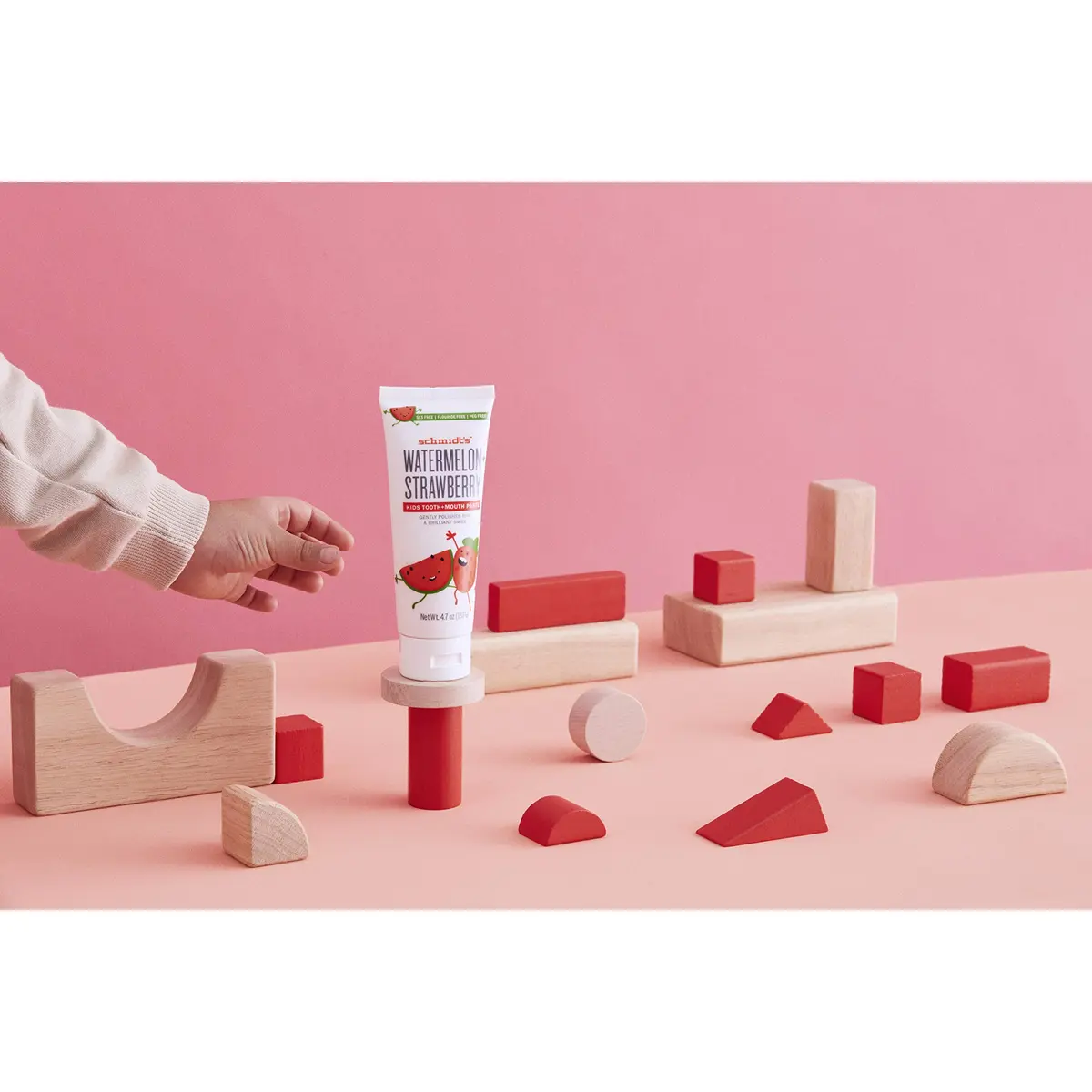Schmidt's Children's Toothpaste Watermelon + Strawberry 4.7 oz | Fluoride-Free, Plant-Based, Vegan - view 6