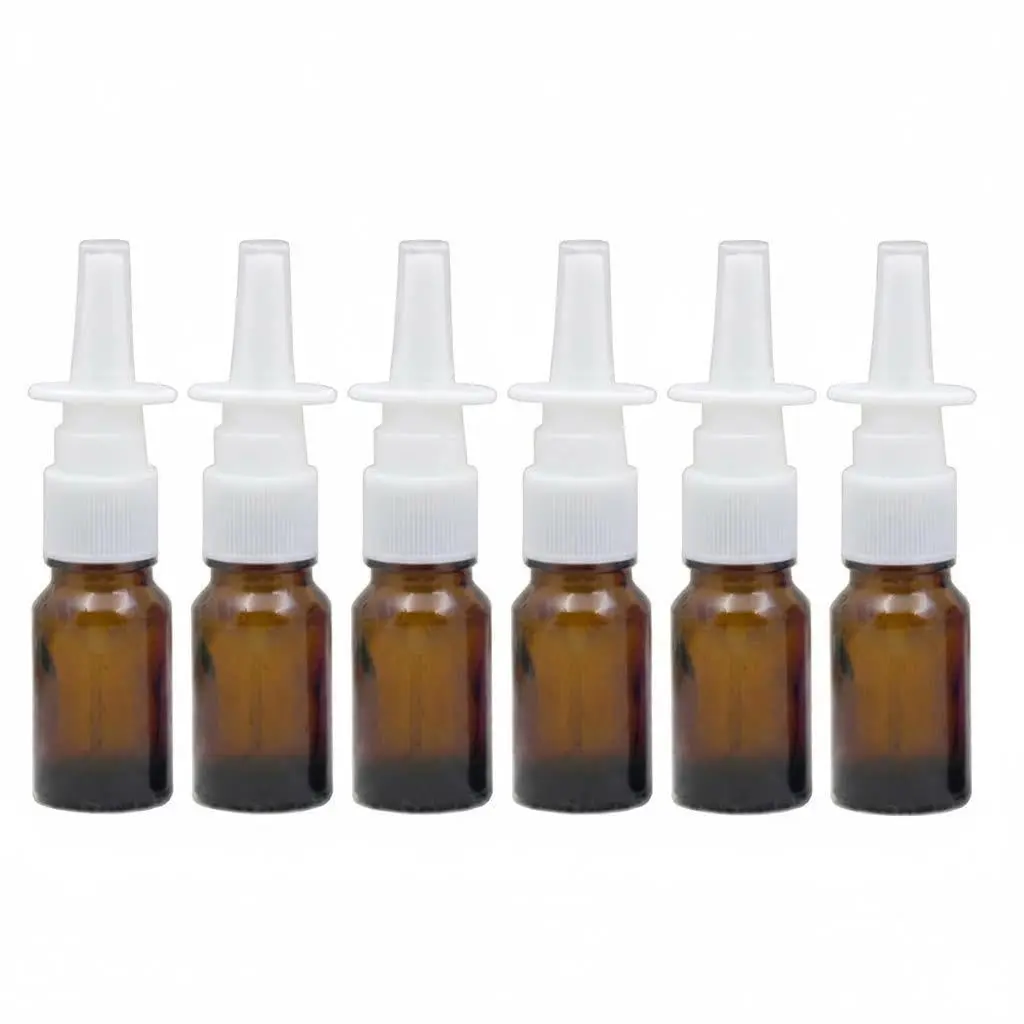 Happyupcity Refillable Glass Spray Bottle 10ml | Portable Brown Nasal & Cosmetic Container - main product image