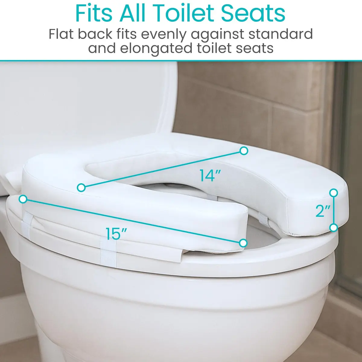 Vive Toilet Seat Cushion 2" Height (5.1 cm) - Soft Foam Padded for Standard & Elongated Seats - view 5