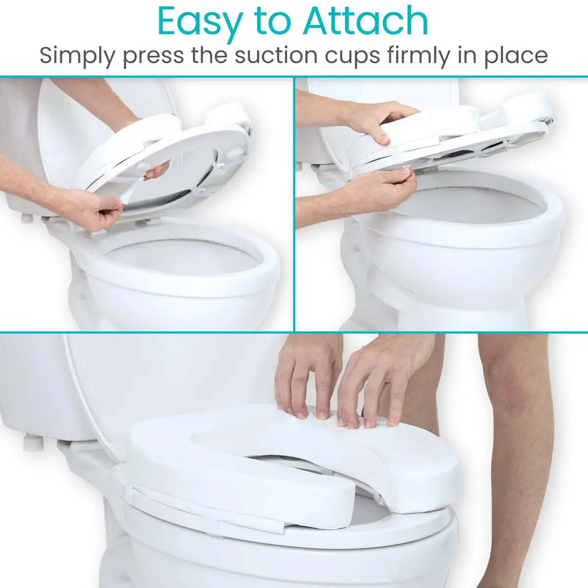 Vive Toilet Seat Cushion 2" Height (5.1 cm) - Soft Foam Padded for Standard & Elongated Seats - view 6