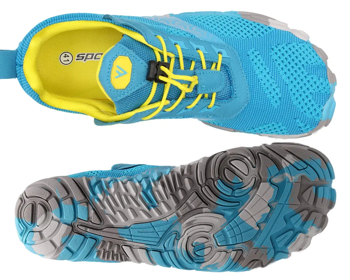 WHITIN Men's Wide Toe Box Trail Running Minimalist Shoes Light Blue 9 | Zero Drop, Vegan - view 6