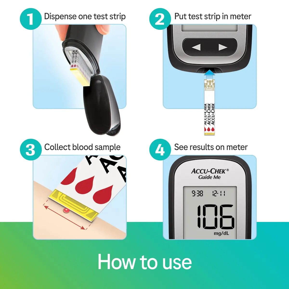 Accu-Chek Guide Glucose Test Strips 100 Count | Fast, Accurate Blood Sugar Monitoring - view 4