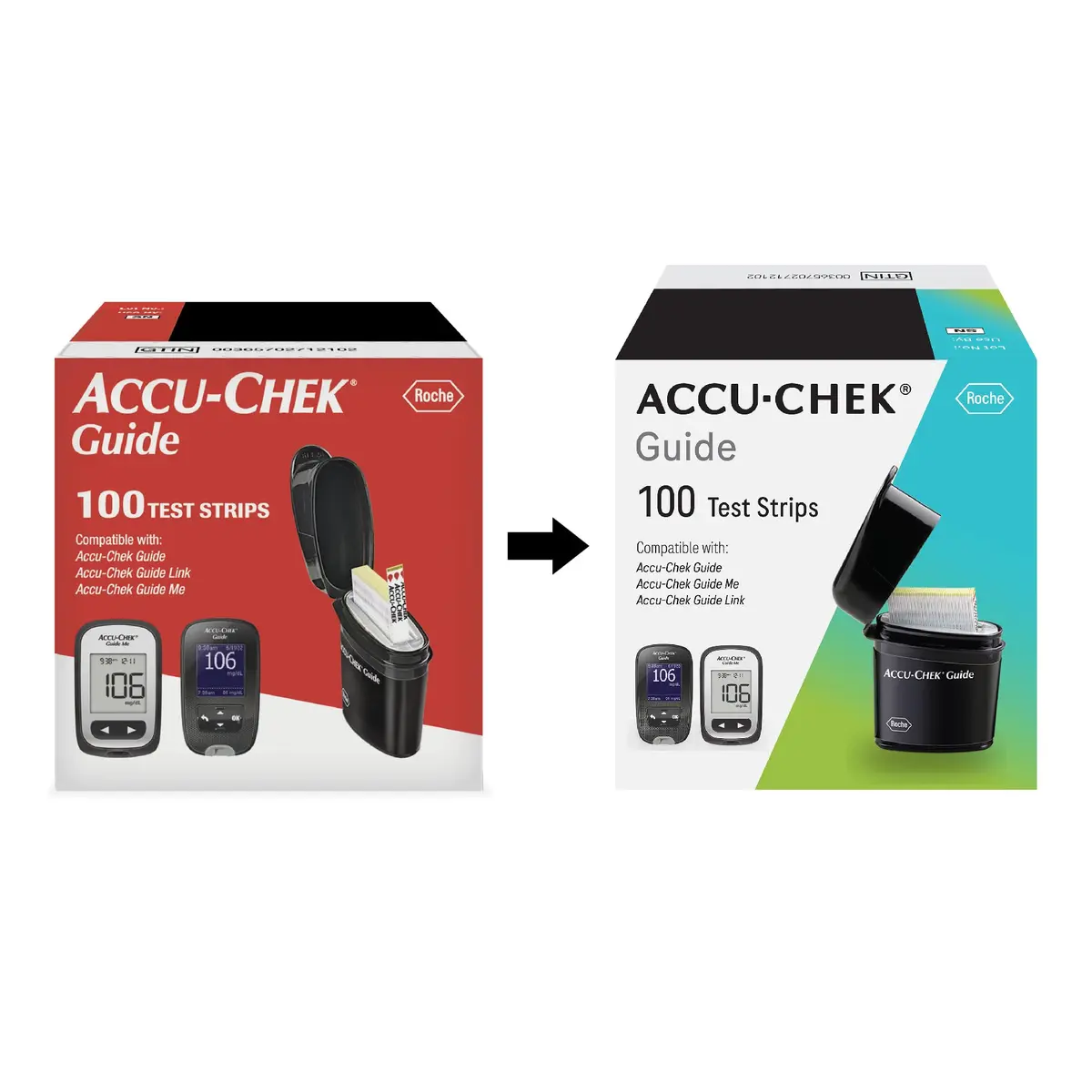 Accu-Chek Guide Glucose Test Strips 100 Count | Fast, Accurate Blood Sugar Monitoring - view 2