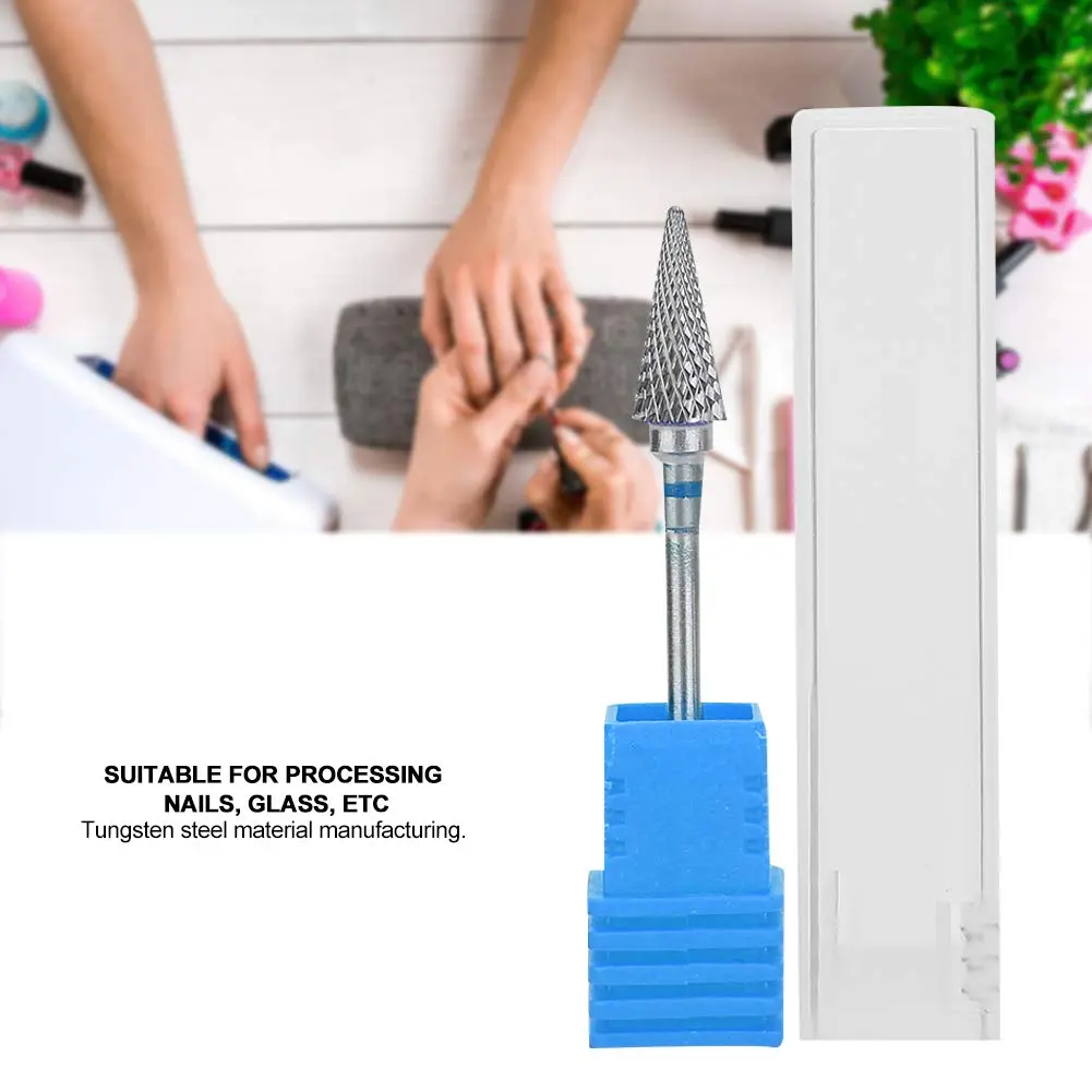 ZJchao Nail Drill Bits, 3/32'' (2.35mm) Tungsten Steel Nail Art Manicure Drill Bits, Electric Pedicure Head, Blue - view 5