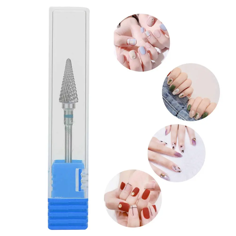 ZJchao Nail Drill Bits, 3/32'' (2.35mm) Tungsten Steel Nail Art Manicure Drill Bits, Electric Pedicure Head, Blue - view 6