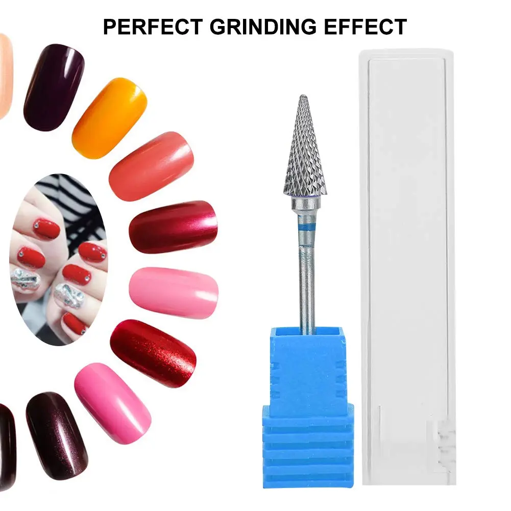 ZJchao Nail Drill Bits, 3/32'' (2.35mm) Tungsten Steel Nail Art Manicure Drill Bits, Electric Pedicure Head, Blue - view 2