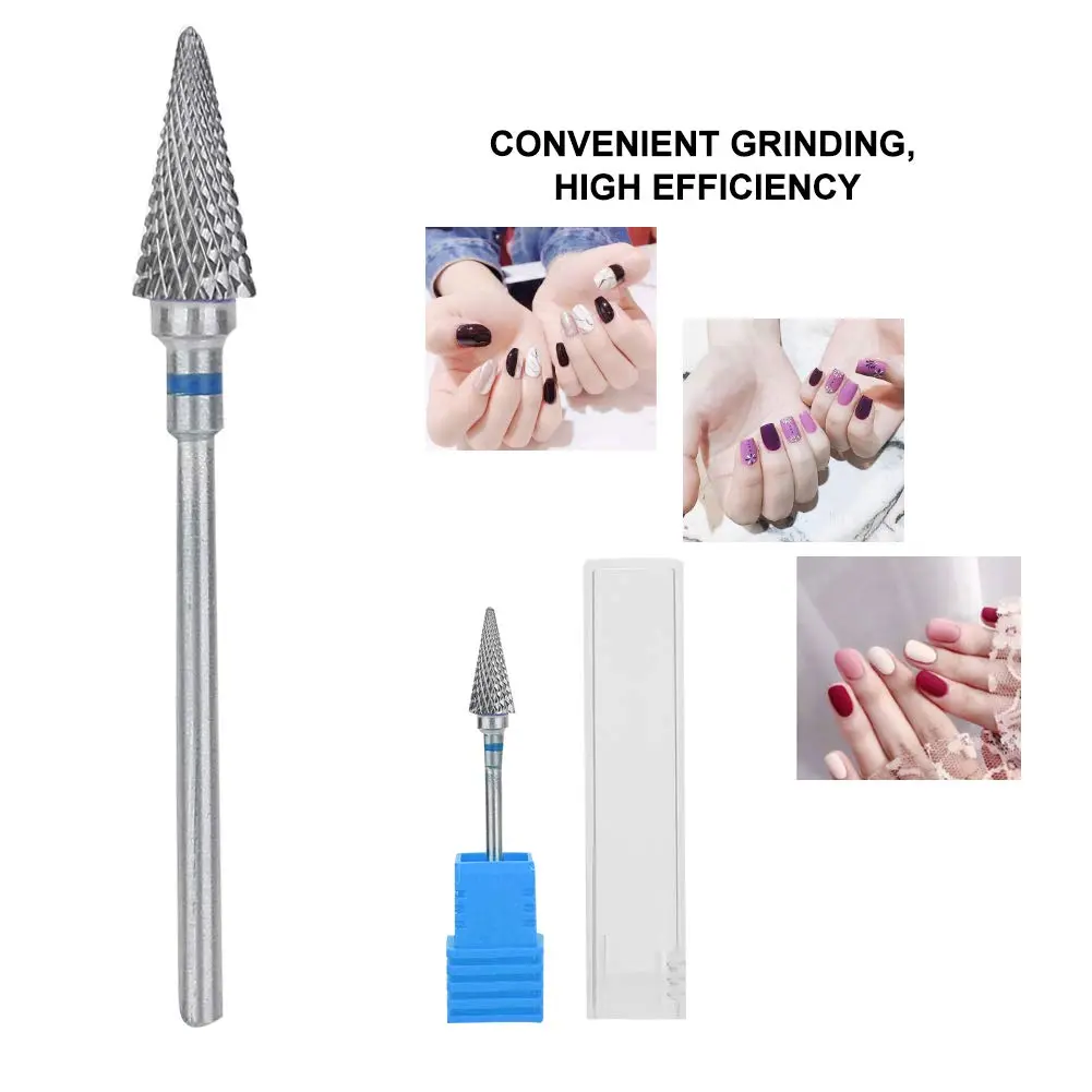 ZJchao Nail Drill Bits, 3/32'' (2.35mm) Tungsten Steel Nail Art Manicure Drill Bits, Electric Pedicure Head, Blue - view 3