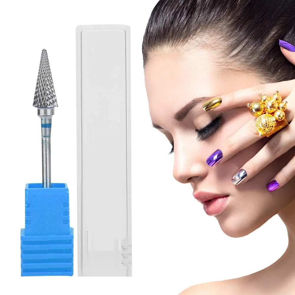ZJchao Nail Drill Bits, 3/32'' (2.35mm) Tungsten Steel Nail Art Manicure Drill Bits, Electric Pedicure Head, Blue - view 4