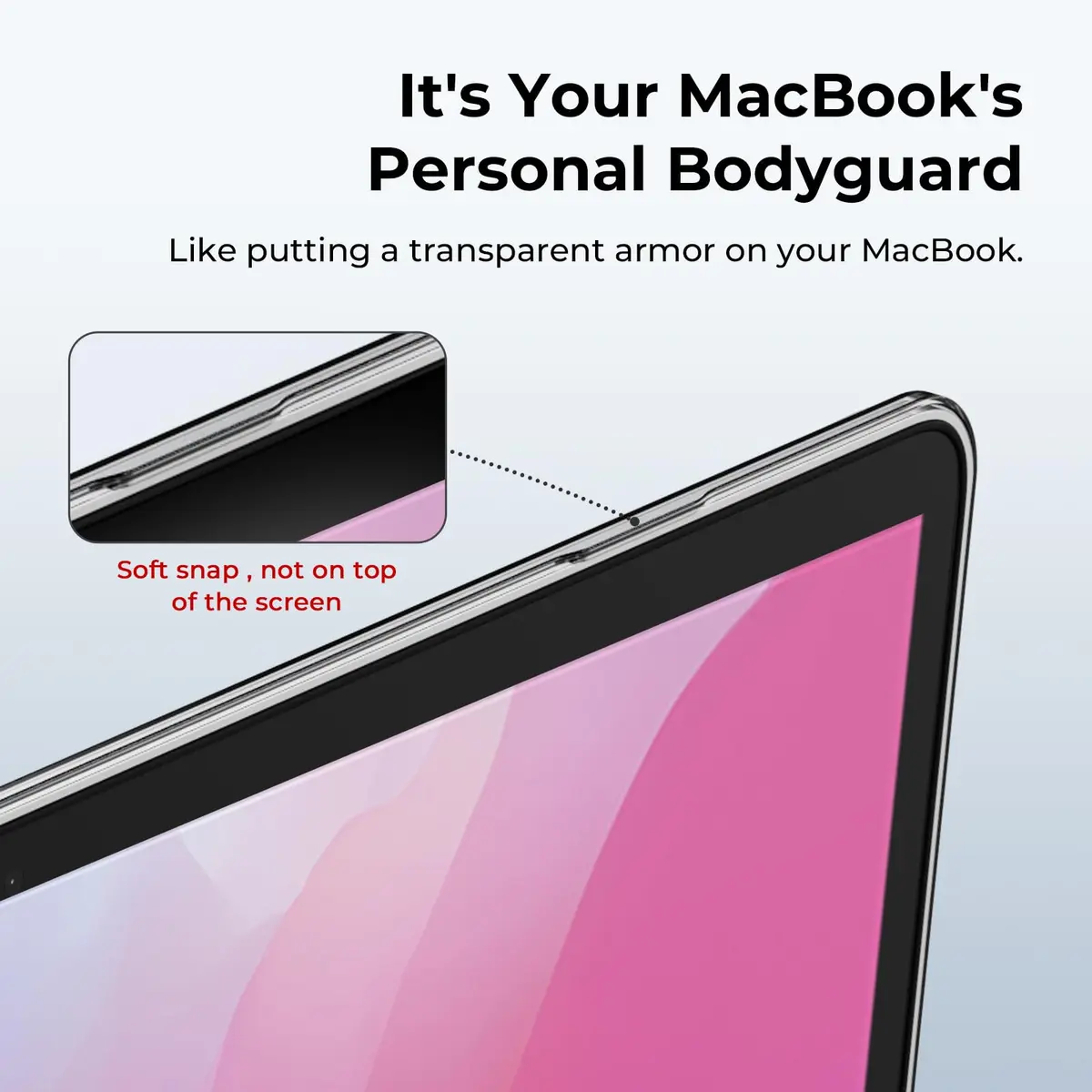 EooCoo Crystal Clear Hard Case for MacBook Pro 13-inch M2/M1 (2016-2024) | Snap-On Protection with Keyboard Cover & Screen Protector - view 6