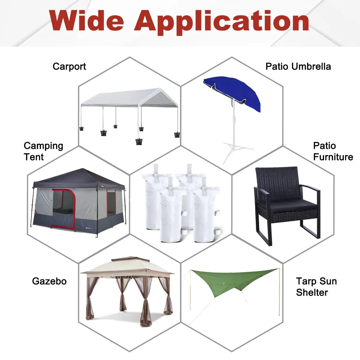 ABCCANOPY 150lb (68kg) Canopy Weight Bags Set of 4 | Stabilize Tents & Gazebos - view 5