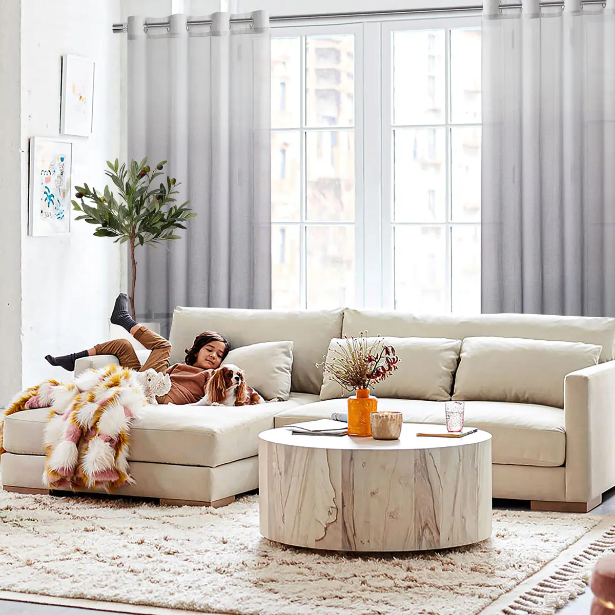 DWCN Grey Ombre Sheer Curtains 84 Inches Long | Elegant Light Diffusion for Living Room - view 7