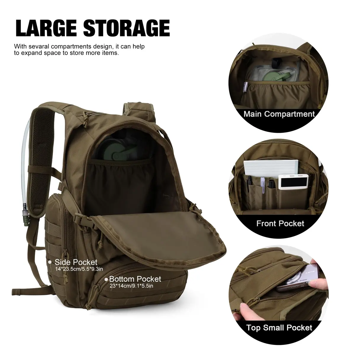Mardingtop 25L Tactical Backpack Military Rucksack for Camping & Hiking | Water-Resistant, Expandable, Unisex - view 4