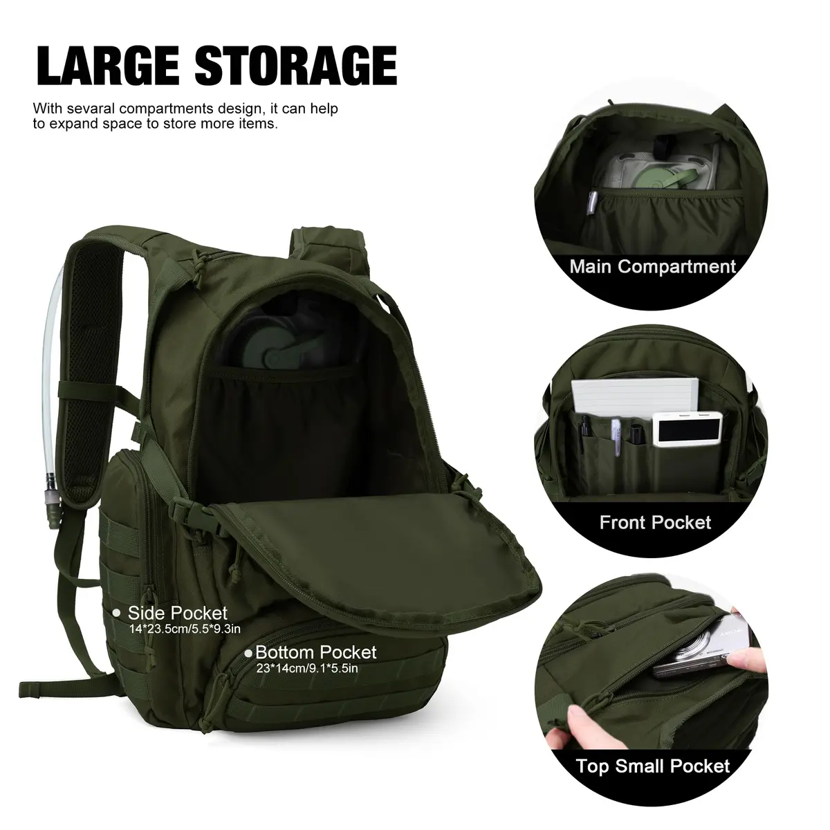 Mardingtop 25L Tactical Backpack Military Rucksack for Camping & Hiking | Water-Resistant, Expandable, Unisex - view 4