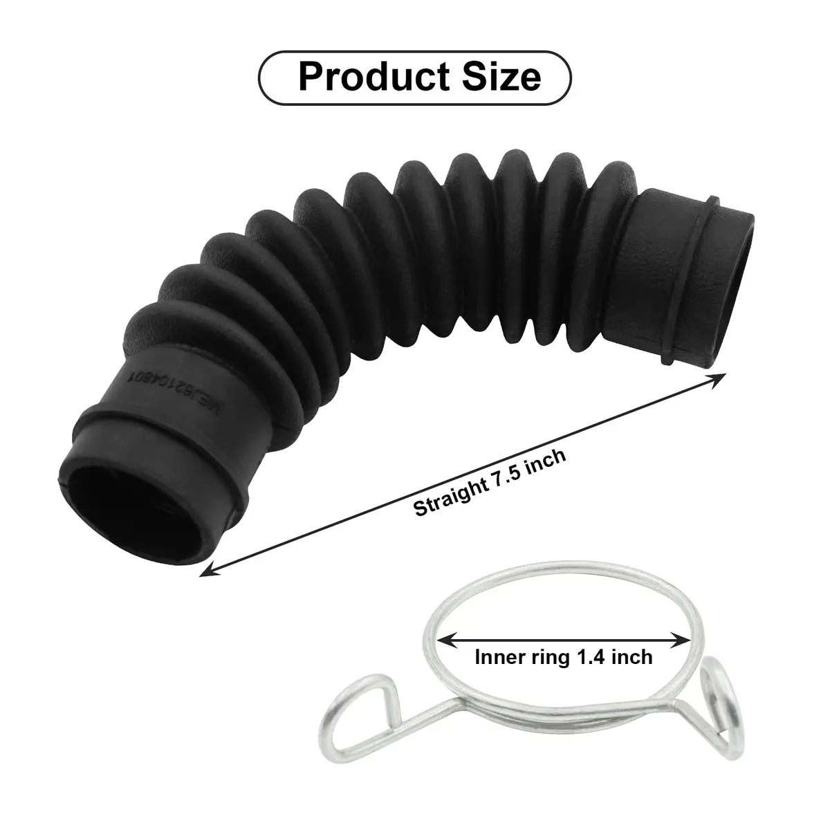 WPL For LG Washer Drain Hose AEM73213001 | Compatible with LG & Kenmore Models, 48-inch Rubber Hose - view 2