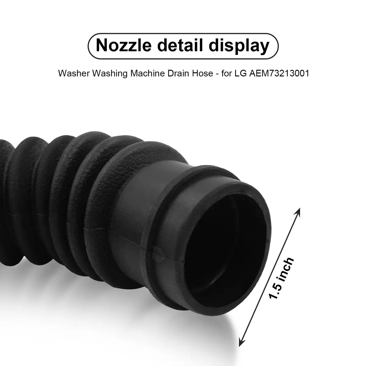 WPL For LG Washer Drain Hose AEM73213001 | Compatible with LG & Kenmore Models, 48-inch Rubber Hose - view 3