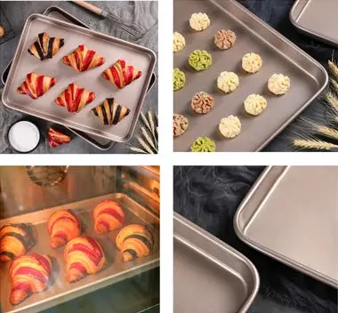 Walooza Nonstick Baking Sheets Pan Set of 2, 11 Inch Rectangular Cookie Sheet Replacement Toaster Oven Tray | Heavy Duty & Easy Clean - view 9