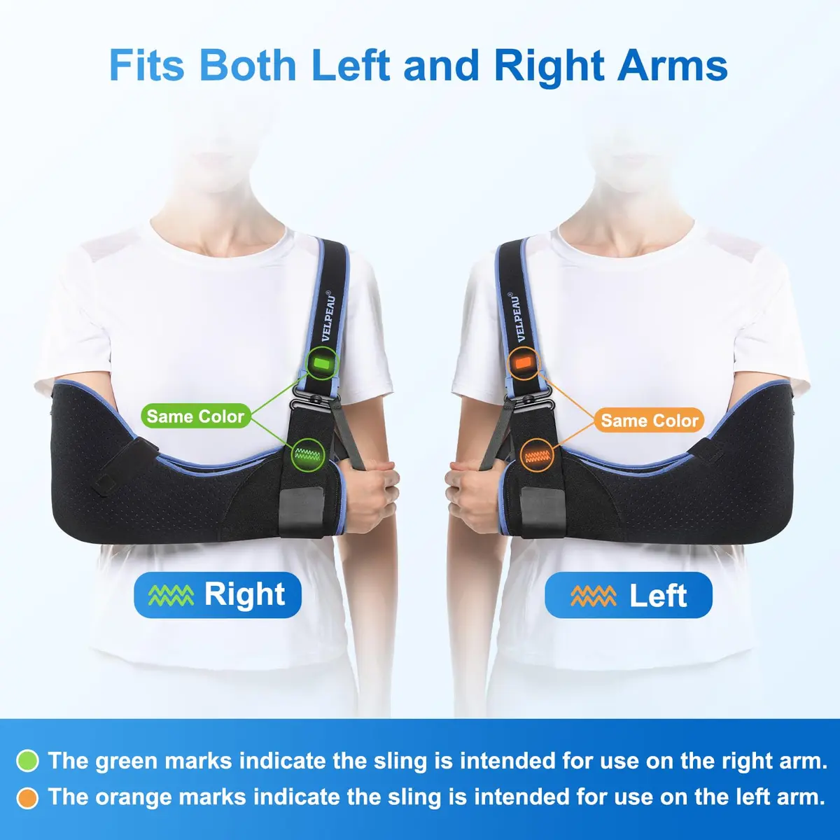 Velpeau Medical Arm Sling Shoulder Immobilizer XL (119.4cm Underbust) | T-Shaped Strap for Stability - view 6