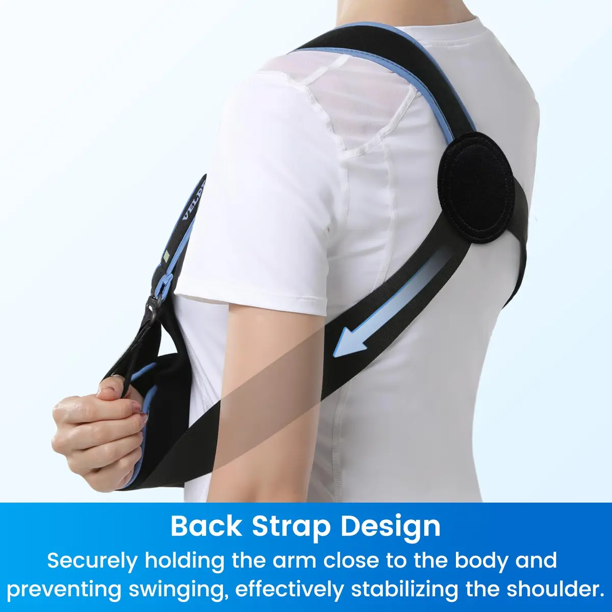 Velpeau Medical Arm Sling Shoulder Immobilizer XL (119.4cm Underbust) | T-Shaped Strap for Stability - view 3