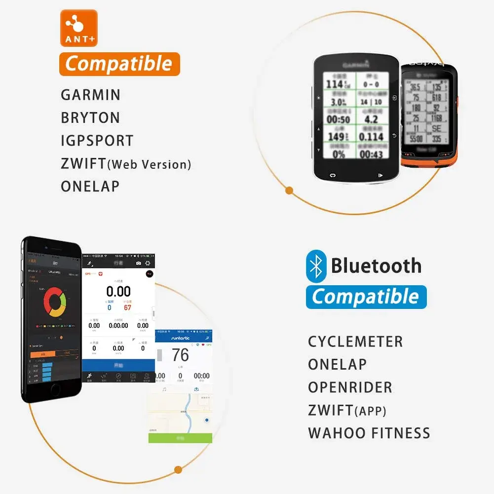 Magene S3+ Speed & Cadence Sensor for Cycling | Wireless Bluetooth/ANT+ Bike Computer RPM Sensor (2-Pack, Black) - view 4