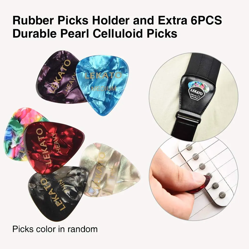 LEKATO Bass Guitar Strap 3" Wide Padded Adjustable from 45" to 55" | Comfortable, Durable & Safe for Heavy Guitars - view 8