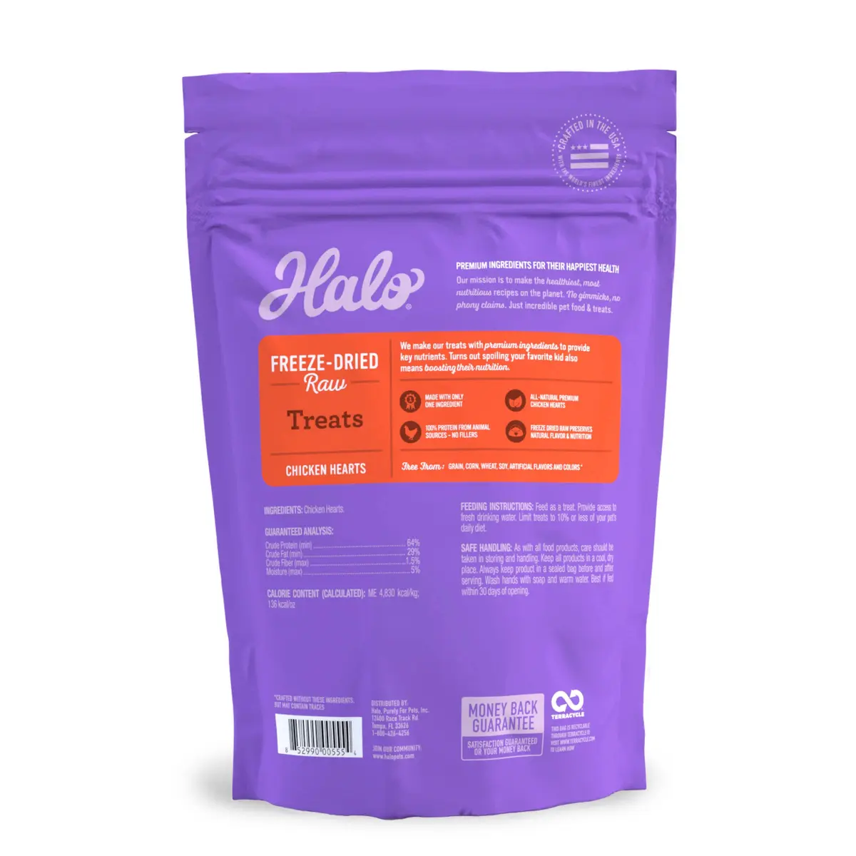 Halo Freeze-Dried Raw Dog Treats, Chicken Hearts Recipe, 2 oz | Natural, High Protein, Portable - view 3