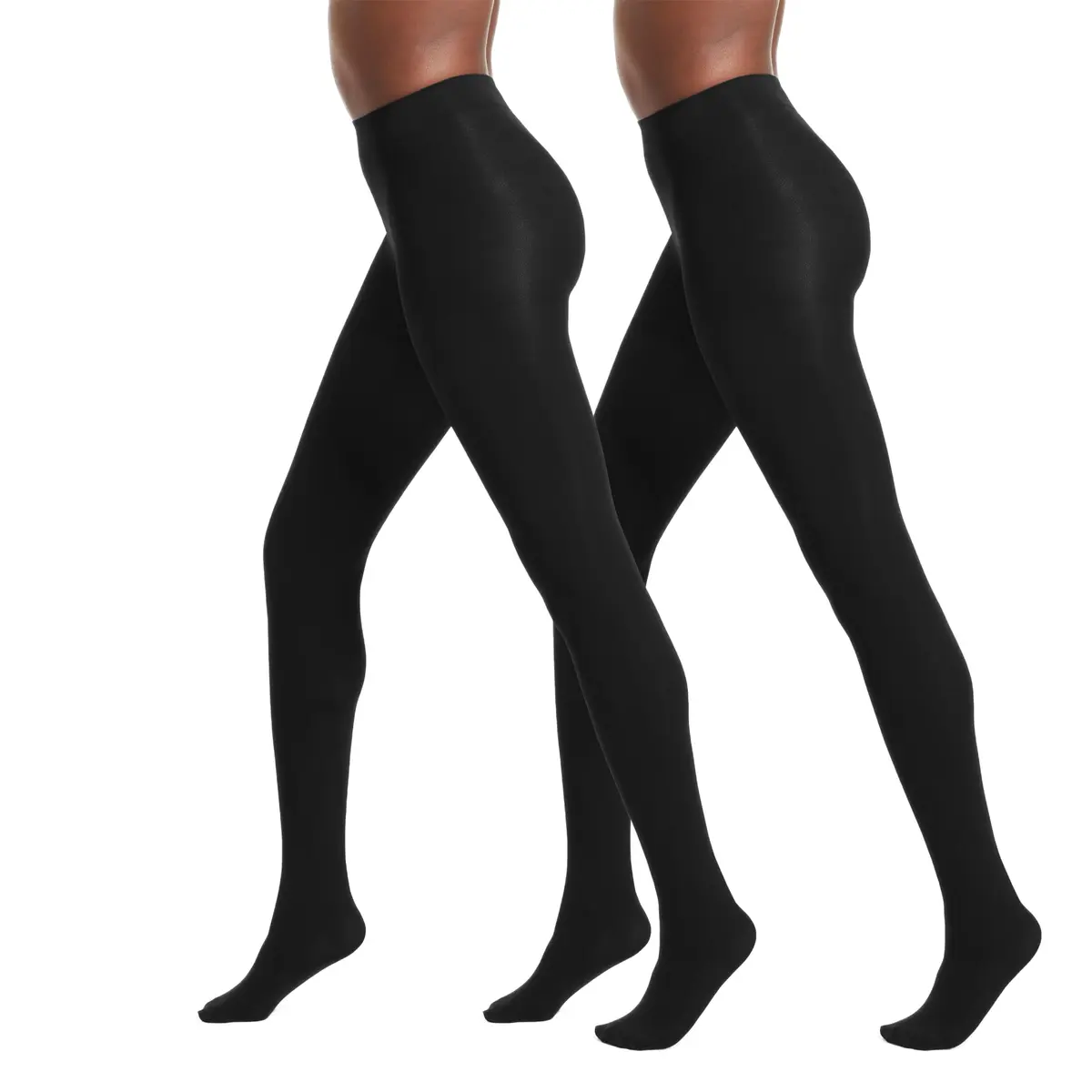 No Nonsense Women's Super Opaque Control-top Tights, Black/Black, Medium | All-Day Comfort & Support - main product image