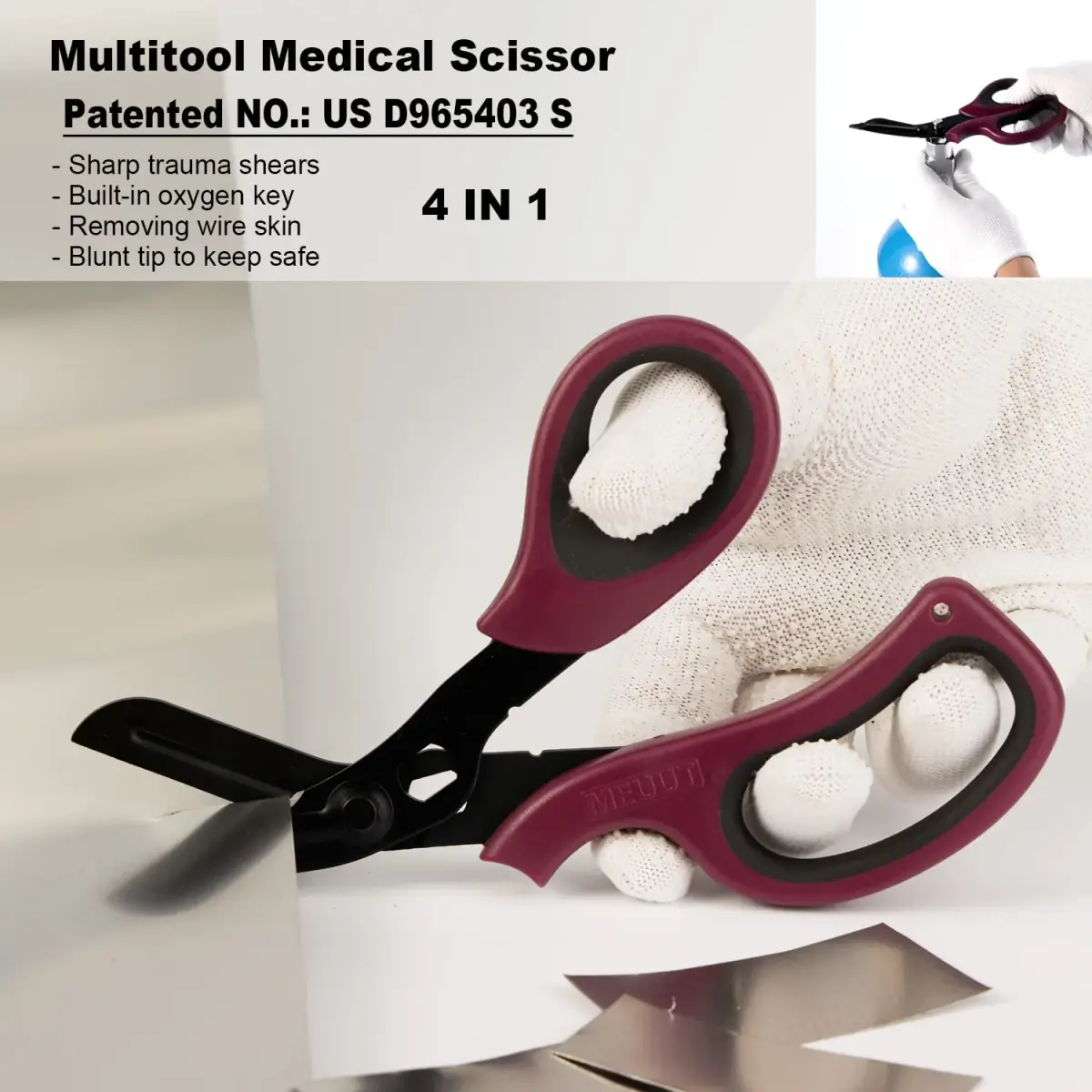 MEUUT Medical Trauma Shears 2-Pack 20.3 cm (8 Inch) | Sharp Stainless Steel Blades for Nurses & EMTs - view 6