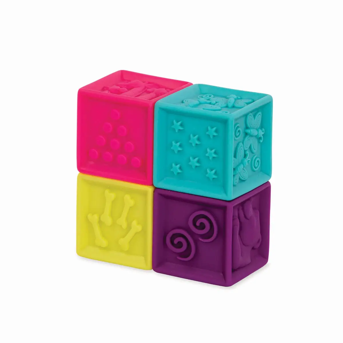 B. toys Baby Blocks & Stacking Set, One Two Squeeze & Stacking Stones 17-Piece Playset | Educational Toy for 6 Months+ - view 8