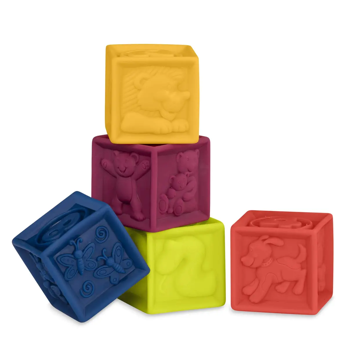 B. toys Baby Blocks & Stacking Set, One Two Squeeze & Stacking Stones 17-Piece Playset | Educational Toy for 6 Months+ - view 9