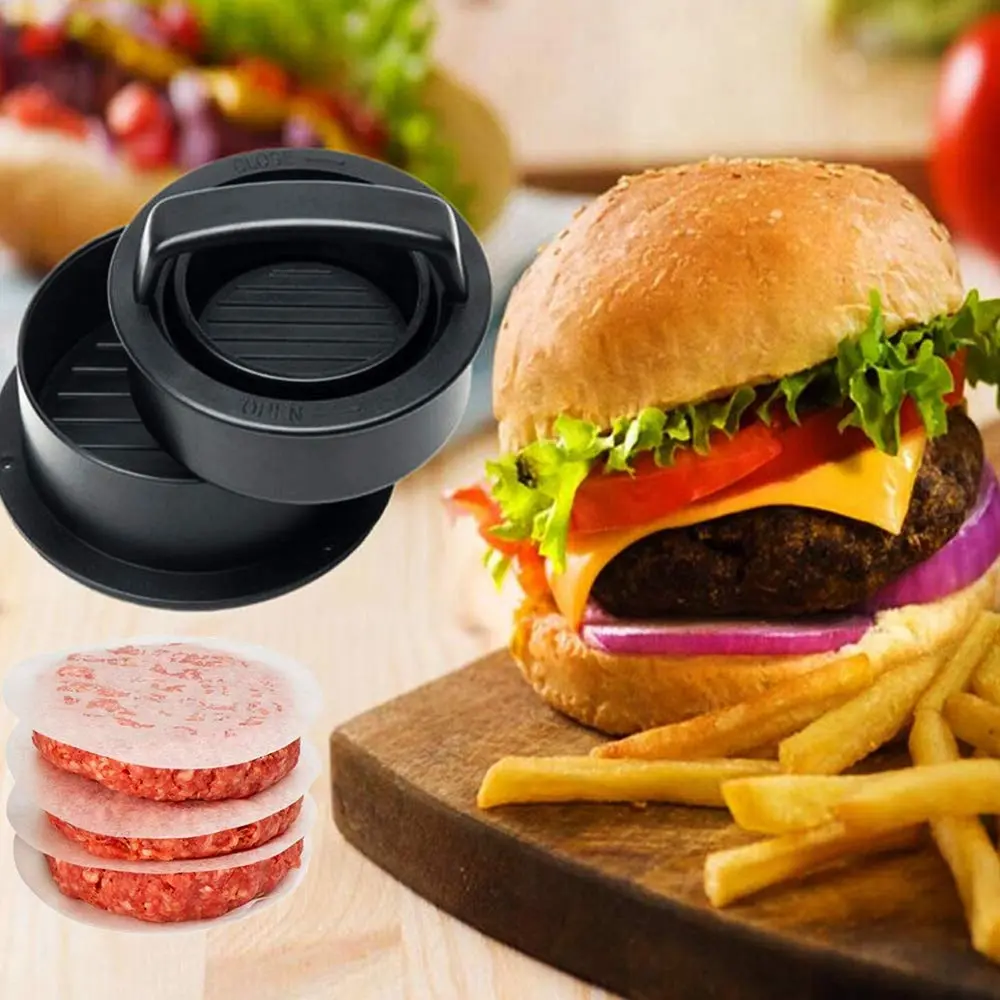 iPstyle Black Burger Press Patty Maker with Non-Stick Coating & Dishwasher Safe Design | 12.7 cm (5 inch) Round Mold - view 2