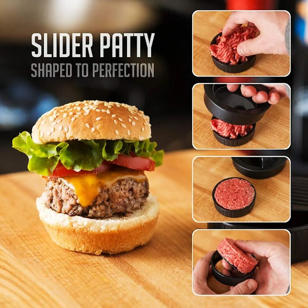 iPstyle Black Burger Press Patty Maker with Non-Stick Coating & Dishwasher Safe Design | 12.7 cm (5 inch) Round Mold - view 3