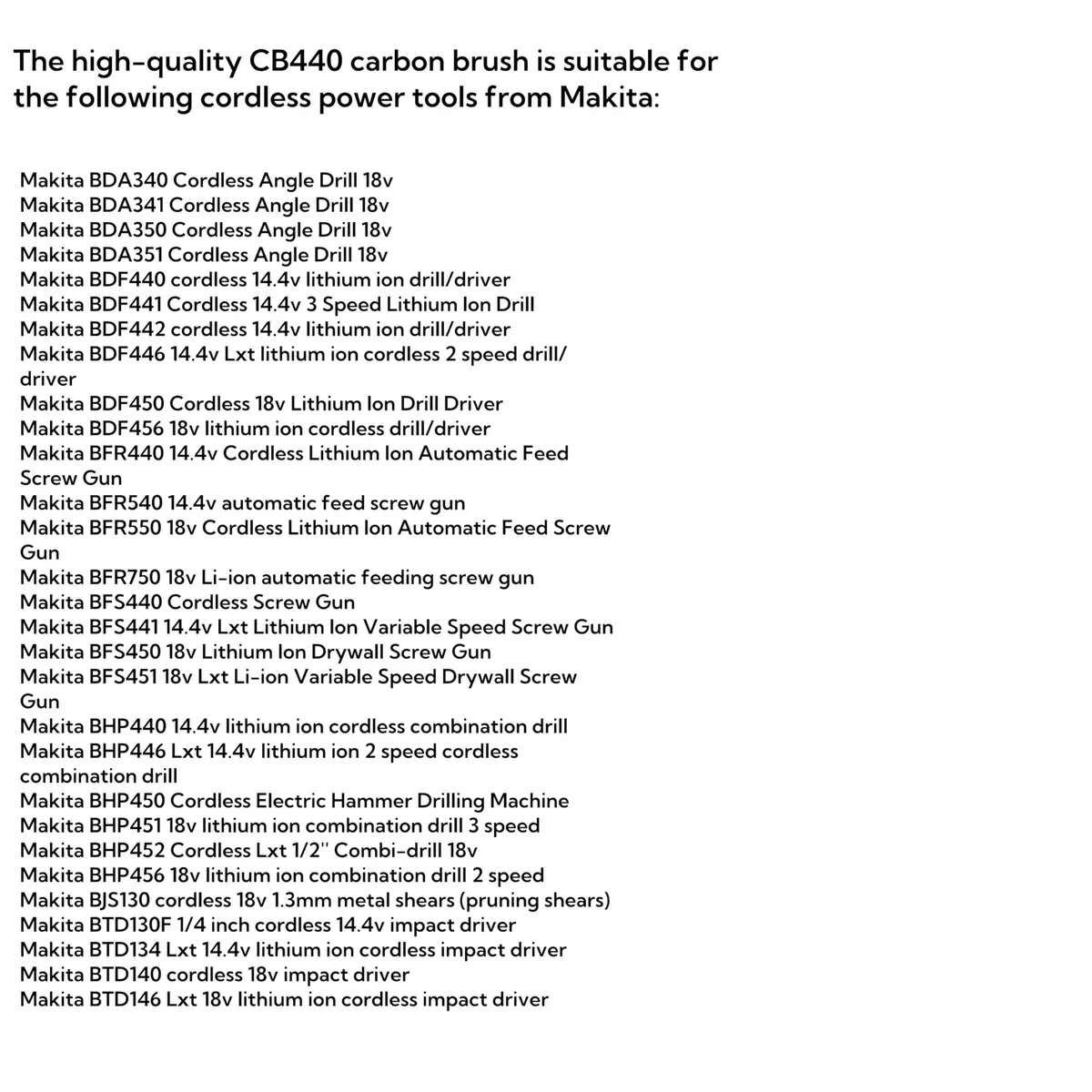 TUAIC CB440 Carbon Brush Set (4 Pack) for Makita 18V & 14.4V Power Tools | Durable Replacement - view 8
