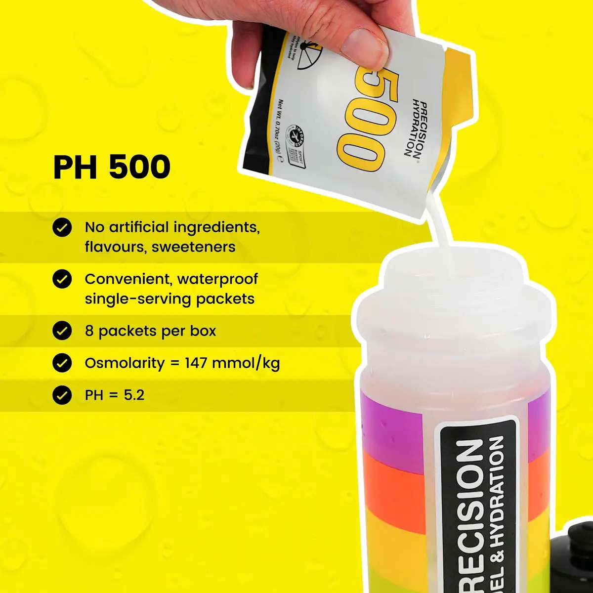 Precision Hydration Electrolyte Powder - No Artificial Ingredients, 8 Packets, 500mg/L | Hydration Support for Athletes - view 3