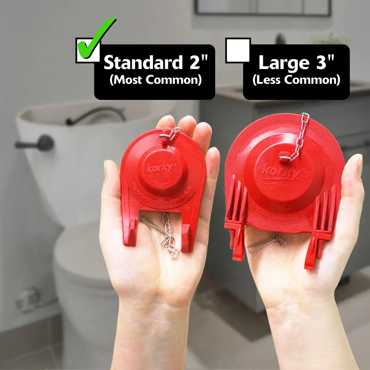 Korky Standard 2-Inch Ultra High Performance Toilet Flapper 3 Pack | Fixes Ghost Flushing & Leaks - view 2