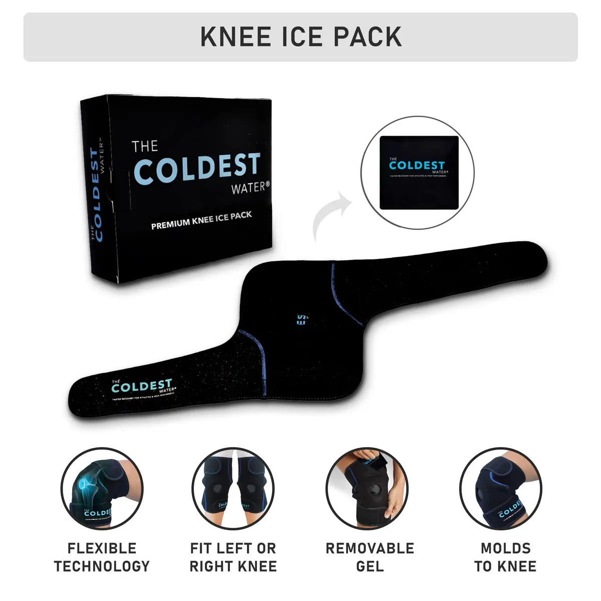 The Coldest Water Knee Ice Pack Wrap 2 Count (20 cm x 37 cm x 5 cm) | Accelerate Recovery with Reusable Compression Therapy - view 10