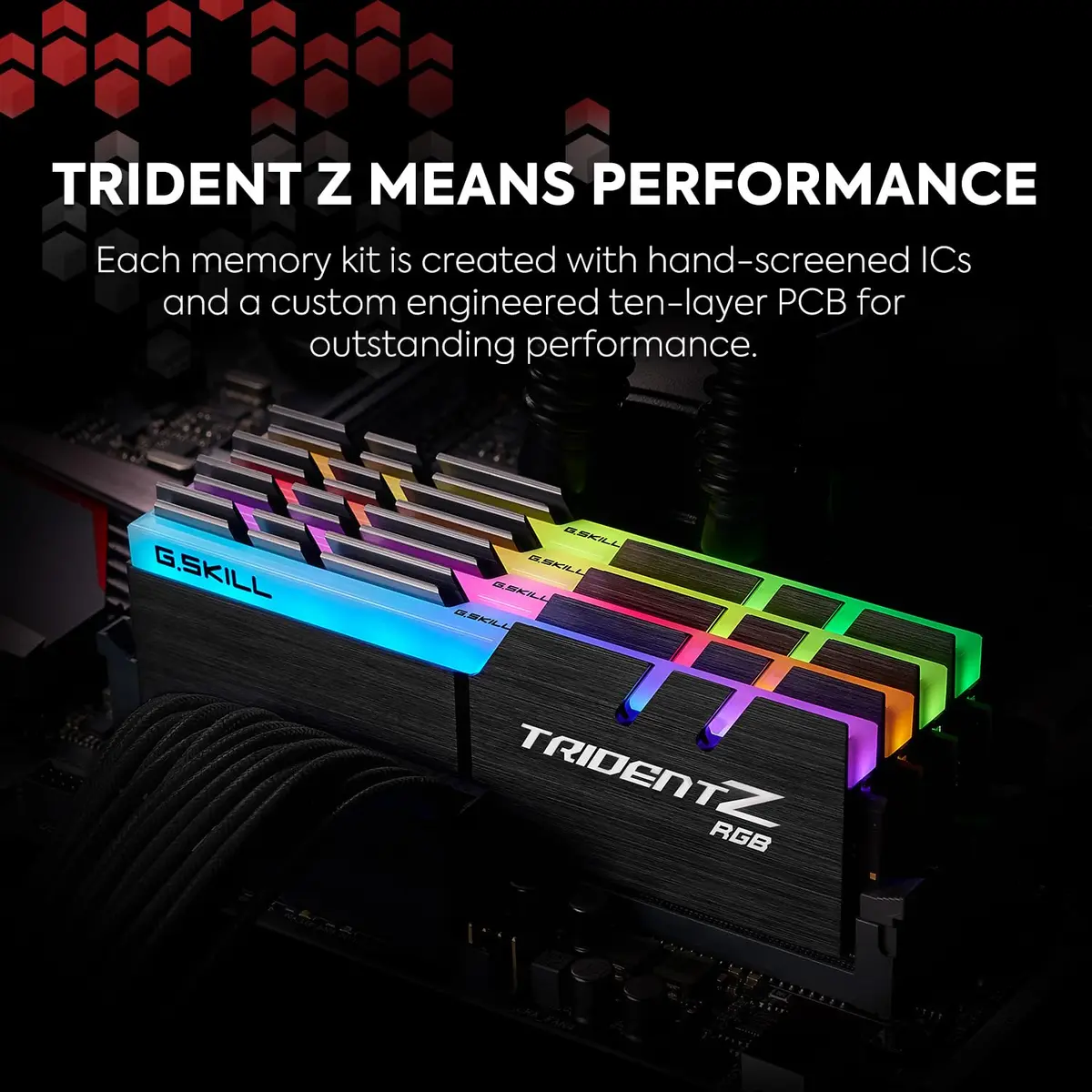 G.SKILL Trident Z RGB Series DDR4 RAM 64GB (2x32GB) Up to 3600MT/s | Vibrant RGB Lighting & High Performance - view 2