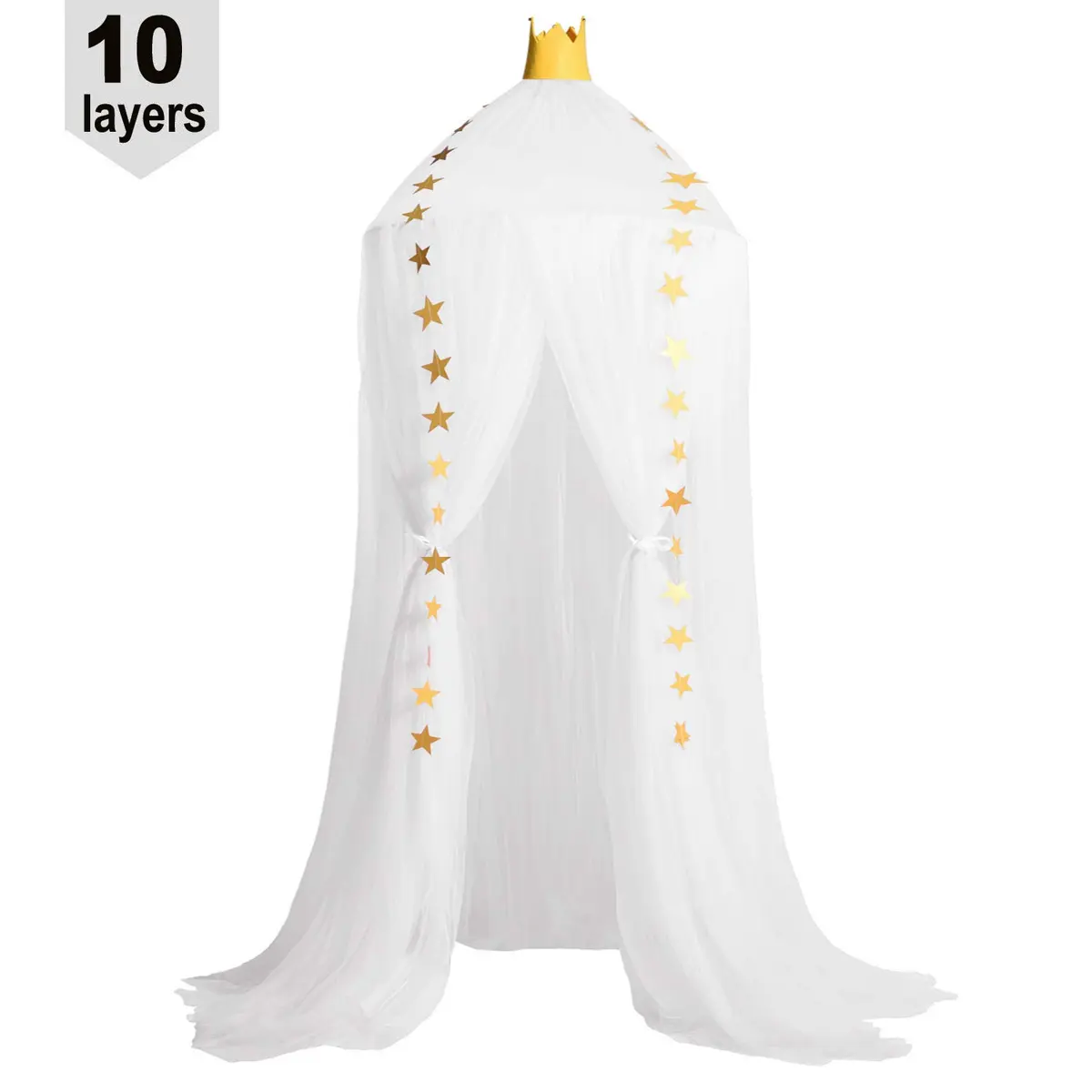 Jolitac Princess Bed Canopy for Girls Room Decor 2.4m (7.9ft) | Round Lace Mosquito Net for Kids Bedroom (White) - view 2