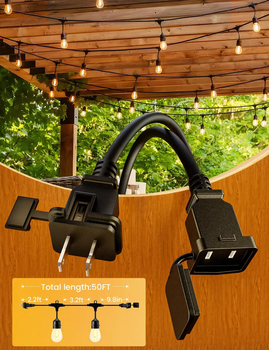 Svater Outdoor String Lights 50 FT Warm White Waterproof LED E26 | Commercial Grade & Dimmable - view 2