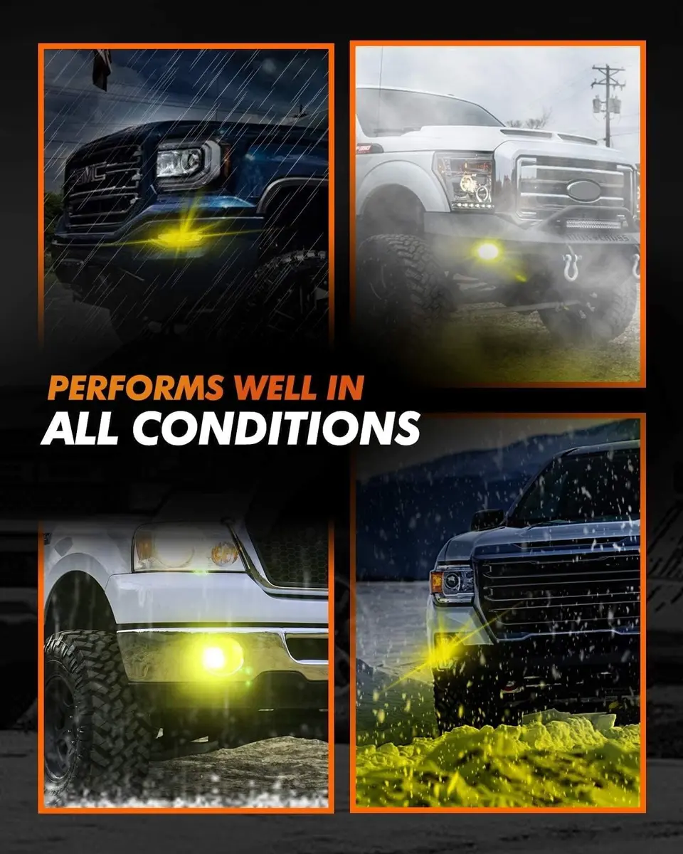 SEALIGHT H8 H16 H11 LED Fog Light Bulbs Yellow | 13,000LM, 600% Brightness, 50,000Hrs Lifespan, IP68 Waterproof - view 6