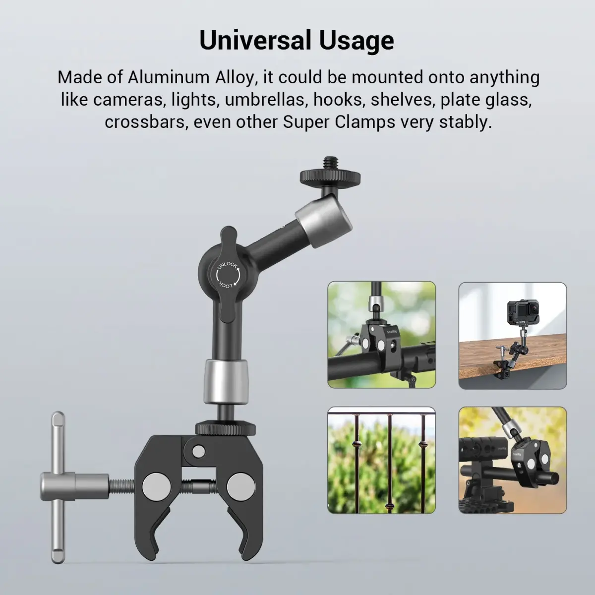 SMALLRIG Super Clamp with Articulating Magic Arm 13.9 cm (5.5") | Mounts Cameras, Lights, Monitors - view 6