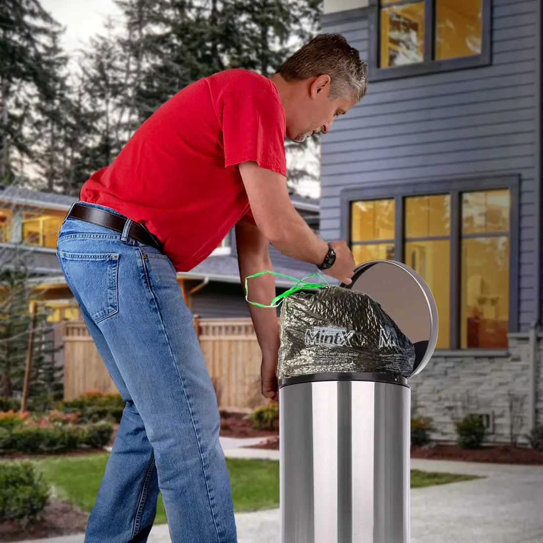 Mint-X Rodent Repellent Outdoor Trash Bags 33 Gallon | Humane Pest Control with Mint-Flex Technology - view 7
