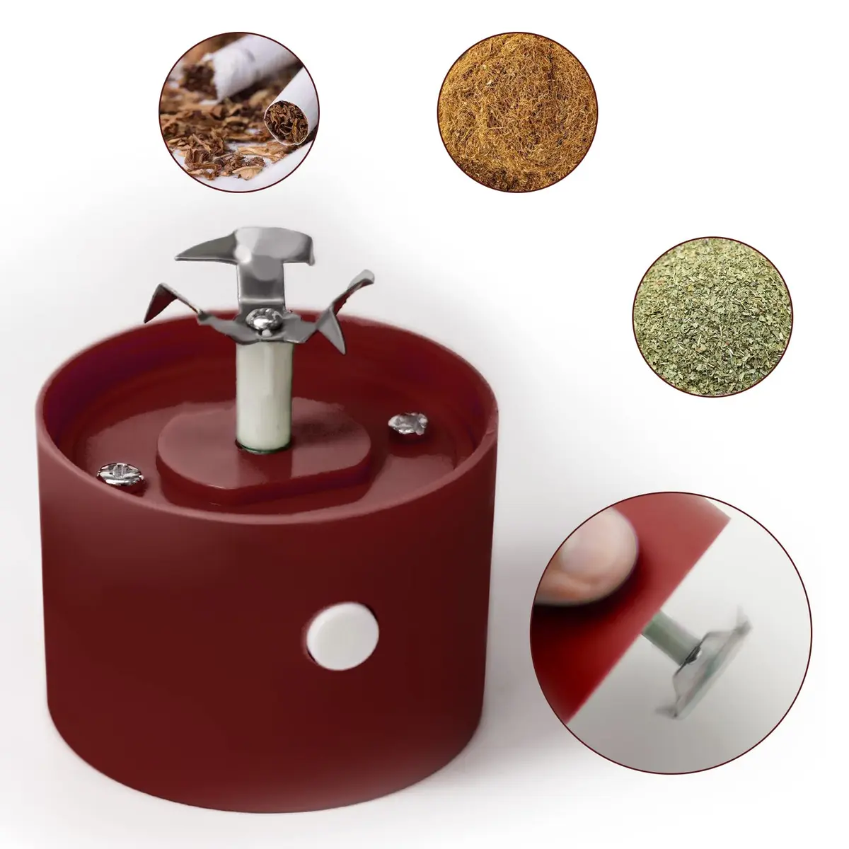 G Ganen Electrical Metal Aluminum Herb Tobacco Grinder 12.7 cm (5") Red | Fast Metal Sharp Spin Teeth - view 4