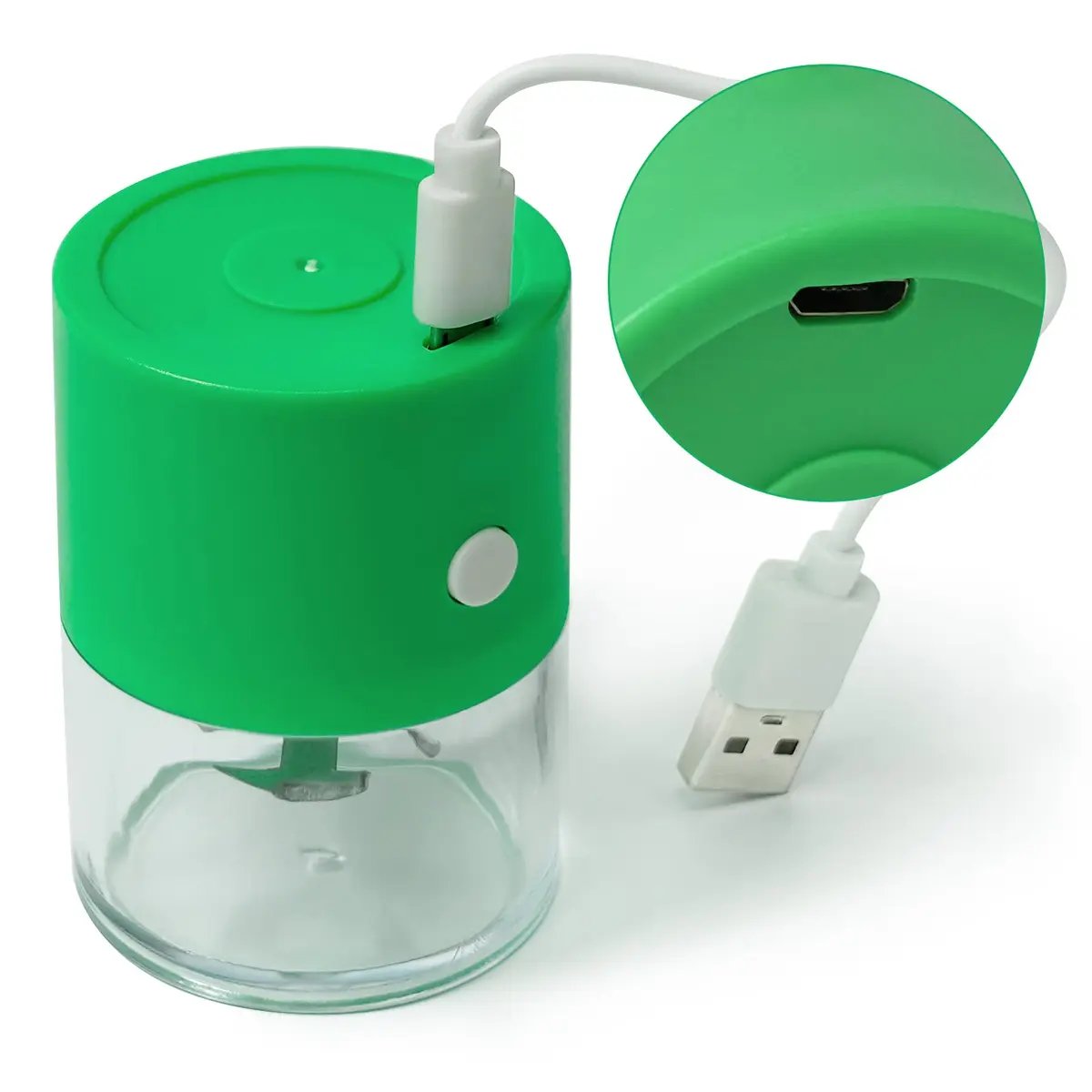G Ganen Electrical Metal Aluminum Herb Tobacco Grinder 4 cm (1.6'') x 14.5 cm (5.7'') Green | Automatic Spice Crusher - view 3