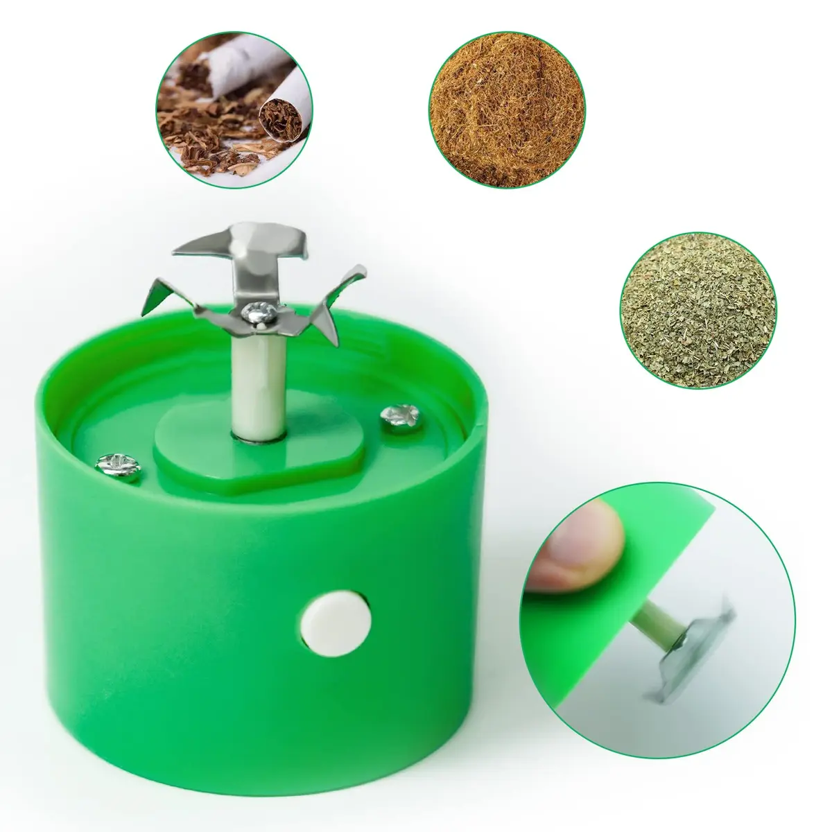 G Ganen Electrical Metal Aluminum Herb Tobacco Grinder 4 cm (1.6'') x 14.5 cm (5.7'') Green | Automatic Spice Crusher - view 4