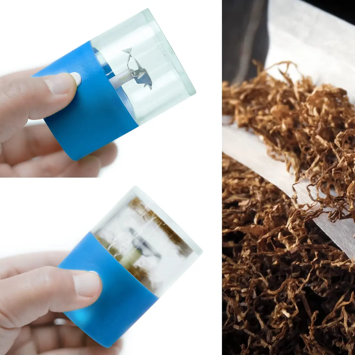 G Ganen Electric Herb Grinder 4 cm (1.6'') x 15 cm (5.7'') Blue | Fast Metal Spin Teeth - view 5