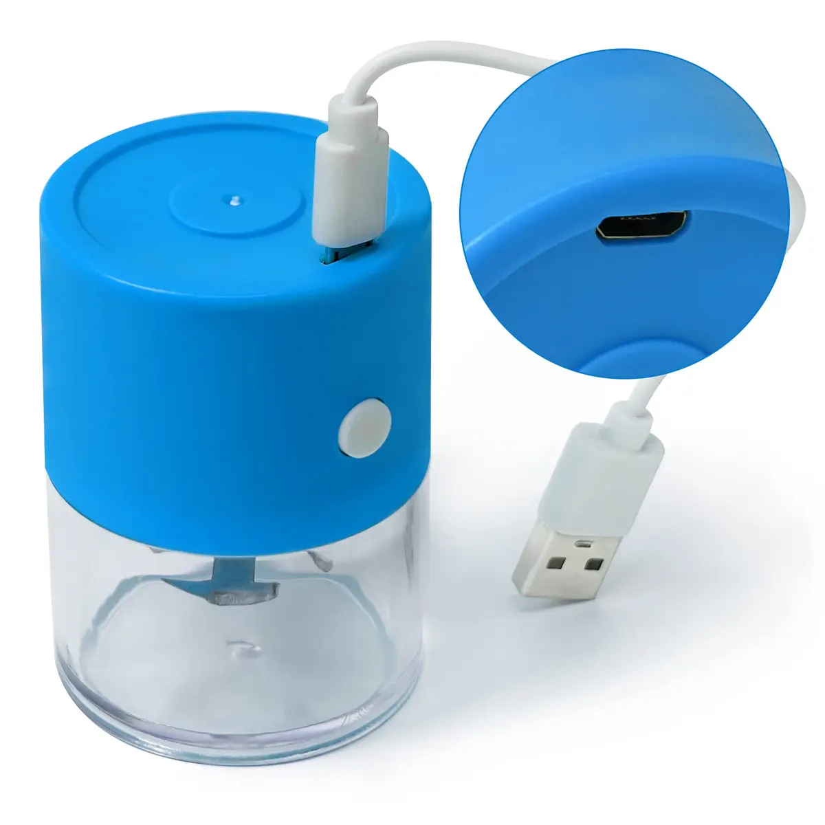 G Ganen Electric Herb Grinder 4 cm (1.6'') x 15 cm (5.7'') Blue | Fast Metal Spin Teeth - view 3