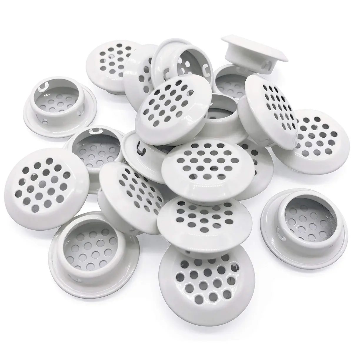 NACX 20Pcs Stainless Steel Circular Soffit Vent 25mm | Dustproof & Corrosion-Resistant Ventilation for Cabinets & Wardrobes - main product image