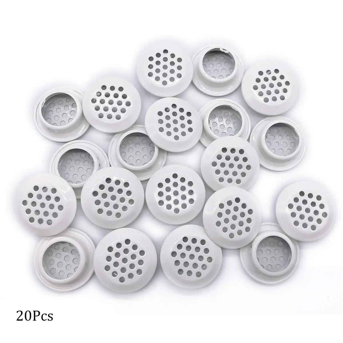 NACX 20Pcs Stainless Steel Circular Soffit Vent 25mm | Dustproof & Corrosion-Resistant Ventilation for Cabinets & Wardrobes - view 3