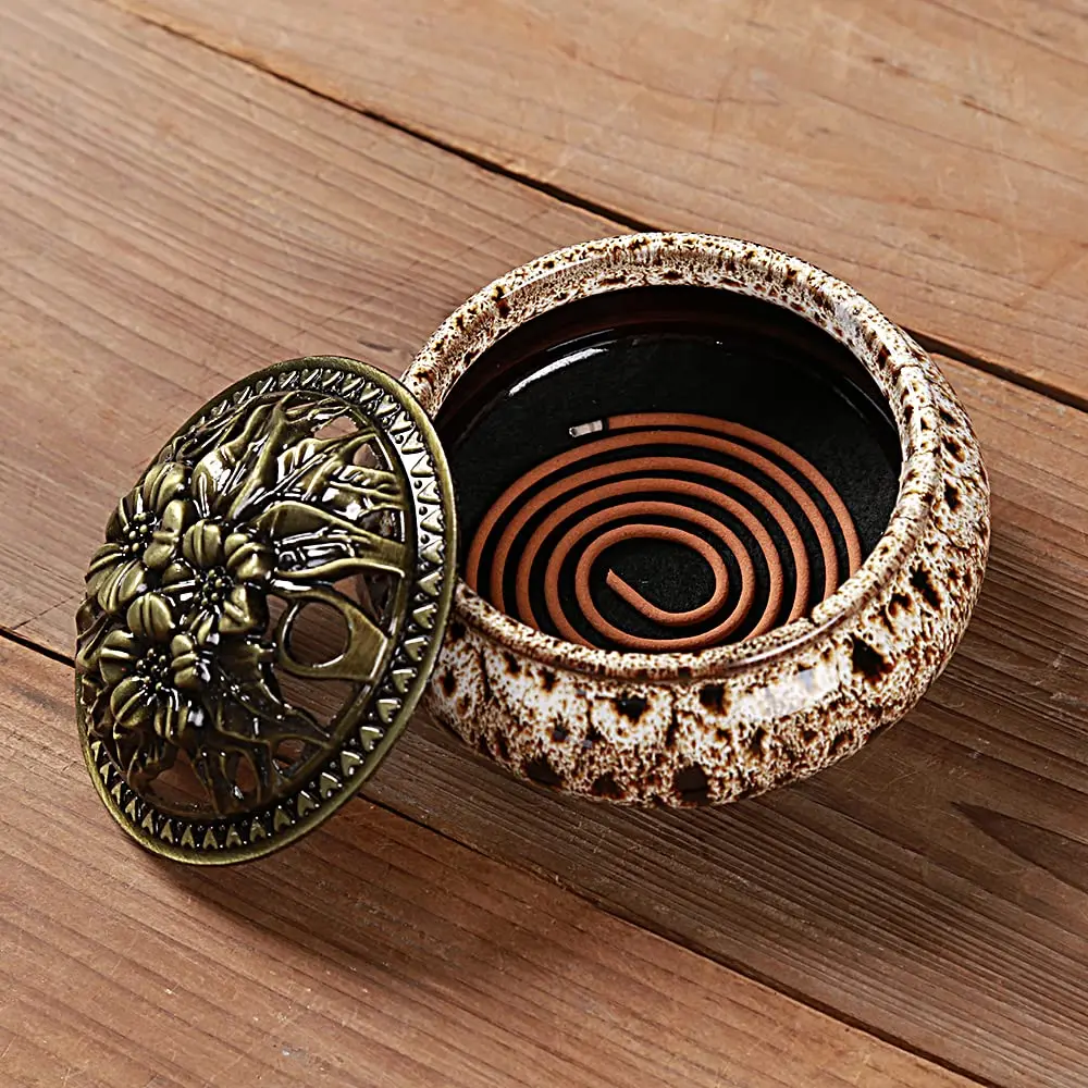 LamDawn Fambe Gray Ceramic Incense Burner with Calabash Holder | Meditation & Relaxation - view 10